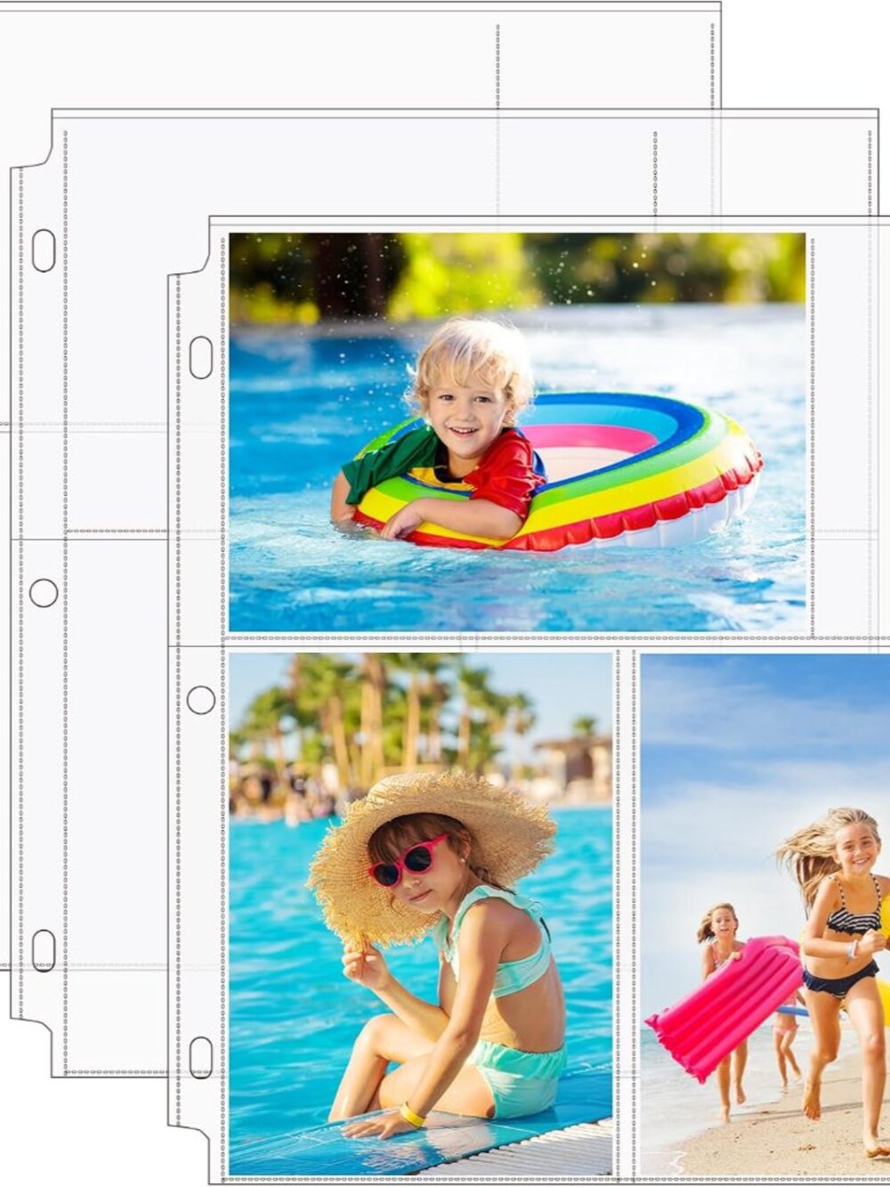 30 Pack 4x6 Photo Sleeves for 3 Ring Binder 180 Pictures,3 Pocket